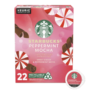 Starbucks Peppermint Mocha, Flavored K-Cup Coffee Pods, 100 Arabica, Naturally Flavored, Limited Edition, 22 ct